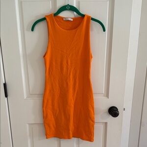 Zara Orange Sleeveless Dress